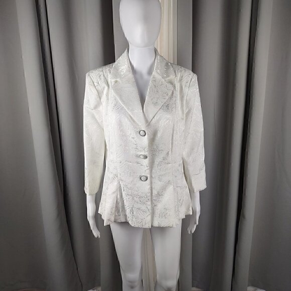 Danillo Mother Of Pearl/White Business Jacket Size 14 - Picture 1 of 10
